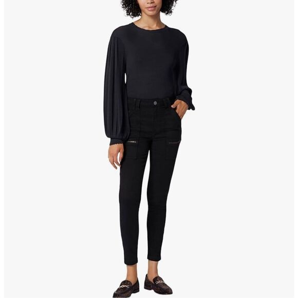 JOIE $225 Women's Park Skinny Pants black cargo sz 12 NWT - Picture 1 of 4
